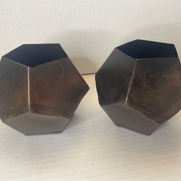 CANDLEHOLDERS Natural aged iron finish hand cut and welded Rustic - Picture 8 of 8